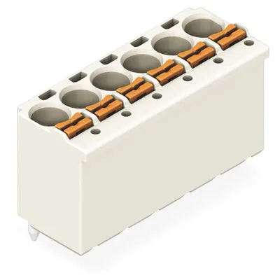 1-conductor THT female header; 1.4 mm Ø solder pin; straight; direct marking; 2.5 mm²; Pin spacing 5 mm; 10-pole; 2,50 mm²; light gray
