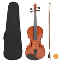 vidaXL Set complet vioară cu arcuș și suport bărbie, natural 4/4