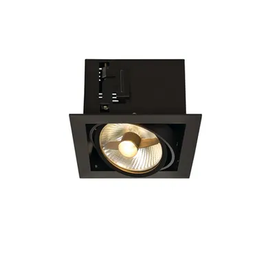 Spot incastrat, KADUX Ceiling lights GU10, black single-headed, QPAR111, square, matt black, max. 75W