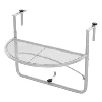 Outsunny Măsuță Pliabilă pentru Balcon din Metal, Reglabilă pe 3 Înălțimi, Ideală pentru Spații Mici, 60x45x50cm, Albă | Aosom Romania
