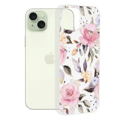 Husa pentru Apple iPhone 15 Plus, Techsuit, Marble, Alba