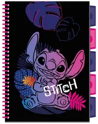 Caiet cu spirală Cool Pack - Stitch Black, B5, 100 foi, pătrate