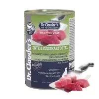 DR. CLAUDER'S Selected Meat, XS-XL, Rață și Cartof Dulce, conservă hrană umedă fără cereale câini, (în suc propriu), 400g