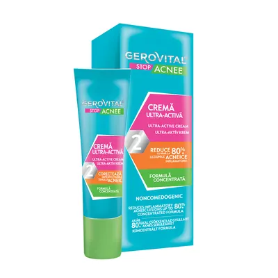 Crema ultra activa 2 Stop Acnee, Gerovital | 15 ml