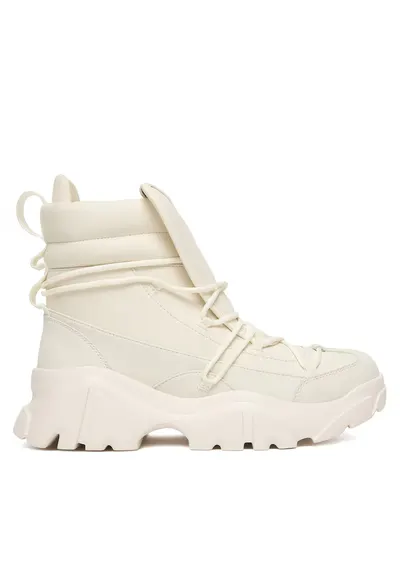 Ghete unisex - Off White+Gold Logo - piele ecologica - model 7X000335 AF18611 MZ1