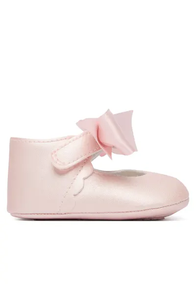 Balerini fete - velcro - roz - piele ecologica