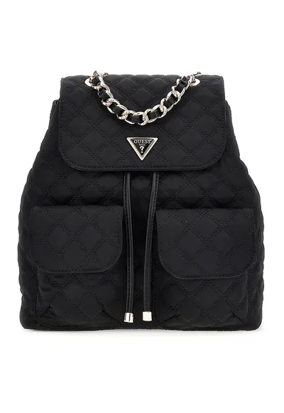 Rucsac cu aspect matlasat si buzunare multiple - Negru