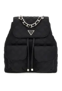 Rucsac cu aspect matlasat si buzunare multiple - Negru