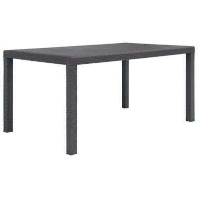 vidaXL Masă de grădină, maro, 150x90x72 cm, plastic, aspect ratan