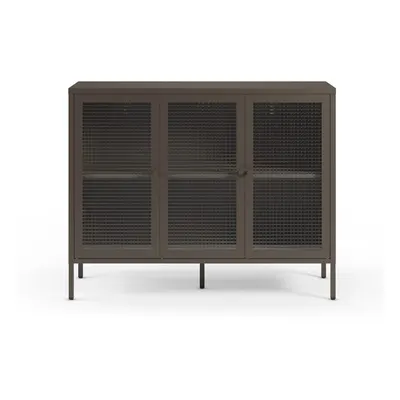 Vitrină gri din metal 121x90x40 cm Layna – Marckeric