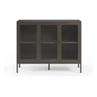 Vitrină gri din metal 121x90x40 cm Layna – Marckeric