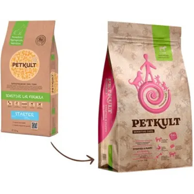 Hrana uscata pentru catei Petkult Sensitive Starter & Puppy Miel si Orez 1 kg