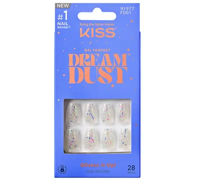 Unghii false Gel Fantasy Dreamdust Mood Dust, 28 bucati, Kiss