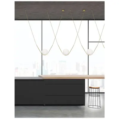 Lampa suspendata VITTON Brass Metal Alb Glossy Sticla Brass Fabric Cable E27 1x40 Wat 230 Volt IP20 Fara bec