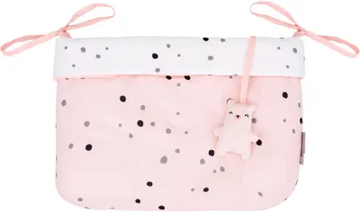 Coș de scutece cu legături KikkaBoo Bear with me - Roz