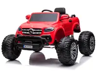 Masinuta electrica Mercedes X-Class Monster Truck, 180W, 4x4, roti moi, scaun tapitat, telecomanda, rosu
