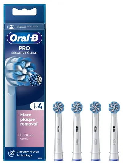 Capete de rezervă Oral-B - Sensitive Clean EB 60-4, 4 bucăți, albe