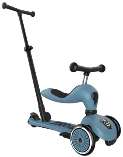 Trotinetă 2 în 1 pentru copii Scoot&Ride - Highwaykick 1 Push & Go, Steel