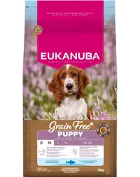 EUKANUBA Grain Free Puppy Small & Medium Ocean FishHhrană fără cereale pentru pui de câini de talie mică și medie cu pește oceanic 3 kg