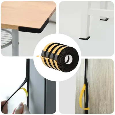 vidaXL Bandă din spumă autoadezivă 4 buc. Negru 40mm x 5m Spumă CR