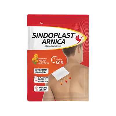 Plasturi cu hidrogel Sindoplast Arnica, 3 bucati, Fiterman