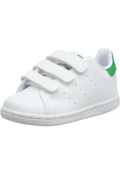 Pantofi sport copii - Stan Smith - Piele ecologica - Alb/Verde - Alb