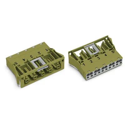 Snap-in socket; 5-pole; Cod. B; 4,00 mm²; light green