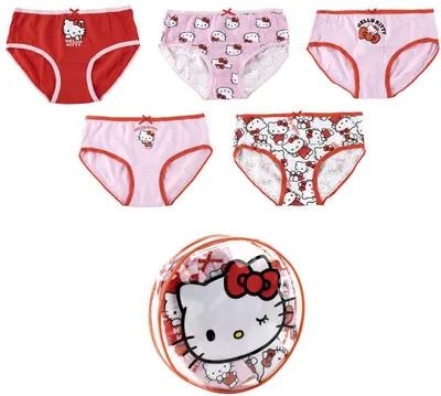 Chiloței pentru copii Cerda - Hello Kitty, 5 bucăți, cu penar, 6-8 ani