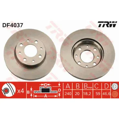 Disc frana TRW DF4037