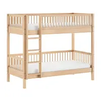 Pat pentru copii în culoare naturală supraetajat din lemn de fag cu somieră 90x200 cm Forrest – Vipack