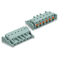 1-conductor female plug; push-button; Locking lever; 2.5 mm²; Pin spacing 7.5 mm; 3-pole; 2,50 mm²; gray