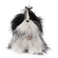 Jucărie de pluș Amek Toys - Yorkie Dog, negru, 20 cm