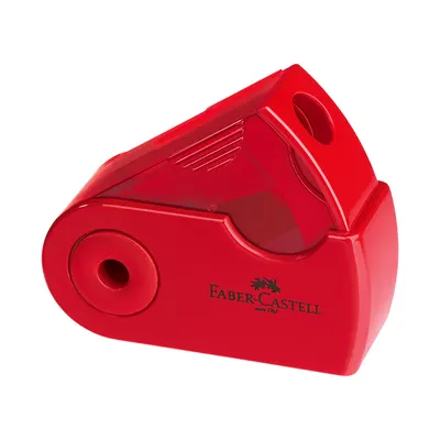 Ascutitoare simpla, cu rezervor, Faber-Castell Sleeve-Mini Rosie/Albastra