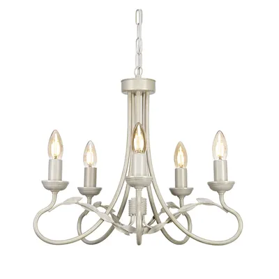 Corp de iluminat suspendat, lustra Olivia 5 Light Chandelier – Ivory/Gold