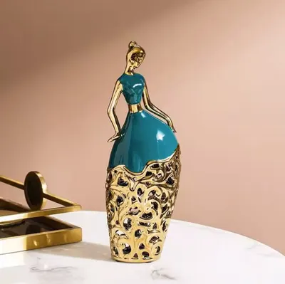 Statuetă Morello - Lady Green &amp; Gold, 31.5 х 10 х 7.5 cm