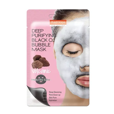Mască pt față - Deep Purifying Black O2 Bubble Mask VOLCANIC 20g - Purederm