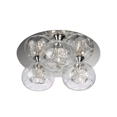 Corp de iluminat pentru plafon, 3 surse halogen G9, lumina calda, sticla