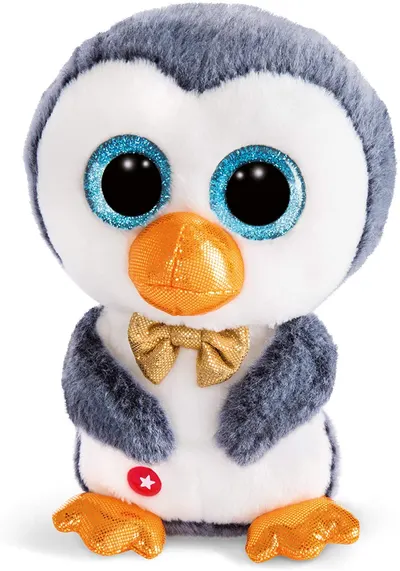 Jucarie de plus Nici Glubschis - Pinguin de Craciun, 15 cm