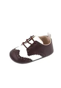 Pantofi Eleganti - Piele ecologica - Baieti - Alb/Maro