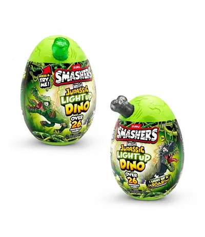 Mega Ou Engros cu surpriza cu peste 26 accesorii, Dino Jurassic Light-Up - Smashers