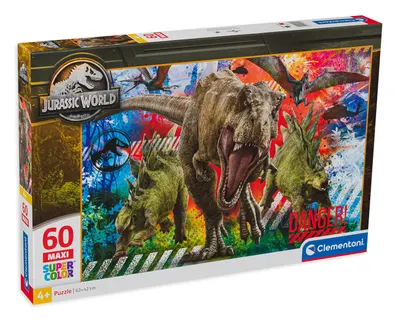 Puzzle Clementoni din 60 XXL de piese - lumea jurasica