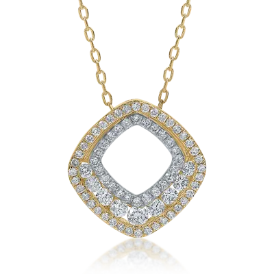 Lant cu pandantiv din aur galben cu diamante de 0.52ct