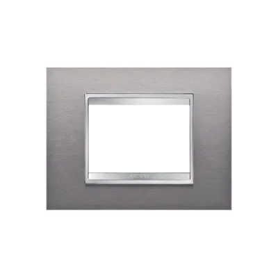 Placa ornament Chorus LUX - METAL - 3 module- BRUSHED STAINLESS STEEL - CHORUS