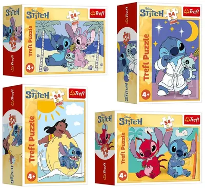 Puzzle mini Trefl din 54 piese - Stitch și lumea lui, sortiment