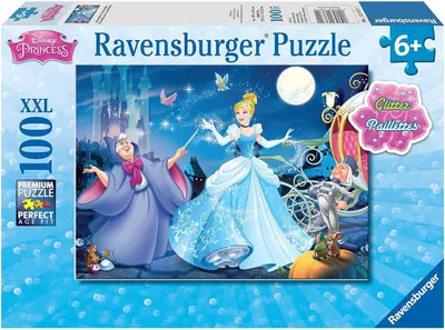 Puzzle cu brocart Ravensburger din 100 XXL de piese - Cenușăreasa fermecătoare