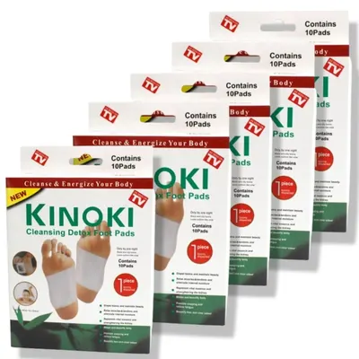 Plasturi de detoxifiere Kinoki HOZRO pentru tălpi, ingrediente naturale, set 50 bucăți