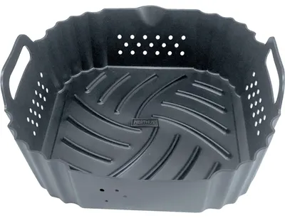 Coș din silicon pentru air fryer Nerthus – 20,5 x 20,5 cm, negru
