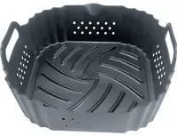 Coș din silicon pentru air fryer Nerthus – 20,5 x 20,5 cm, negru