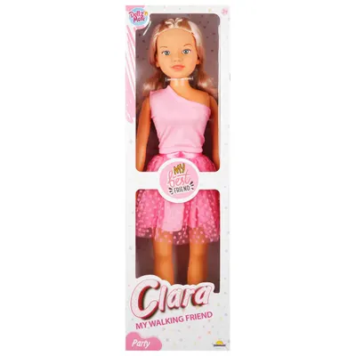 Papusa Clara in tinuta de petrecere, Dollz n More, cu rochie roz, 80 cm