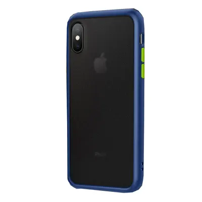 Husa Compatibila cu iPhone 12 Pro Max, Aspect Mat, Margini Siliconice, Albastru/Negru Engros
